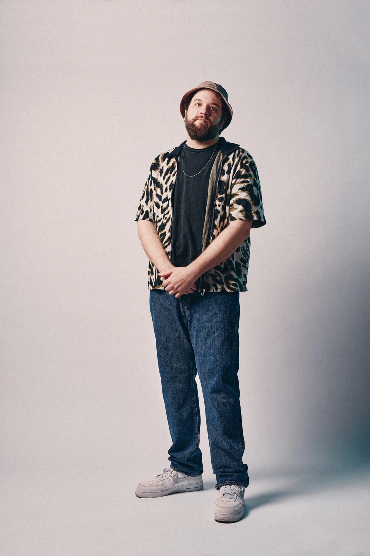 Liib in a patterned shirt