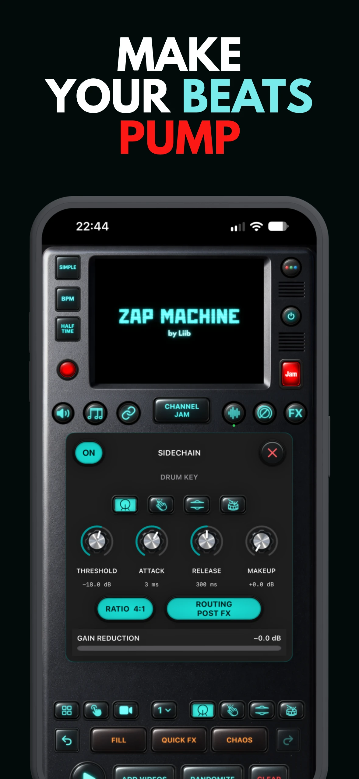 Sidechain controls in Zap Machine